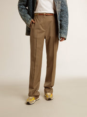 Golden Goose Women's pants in dove-gray tailored wool fabric