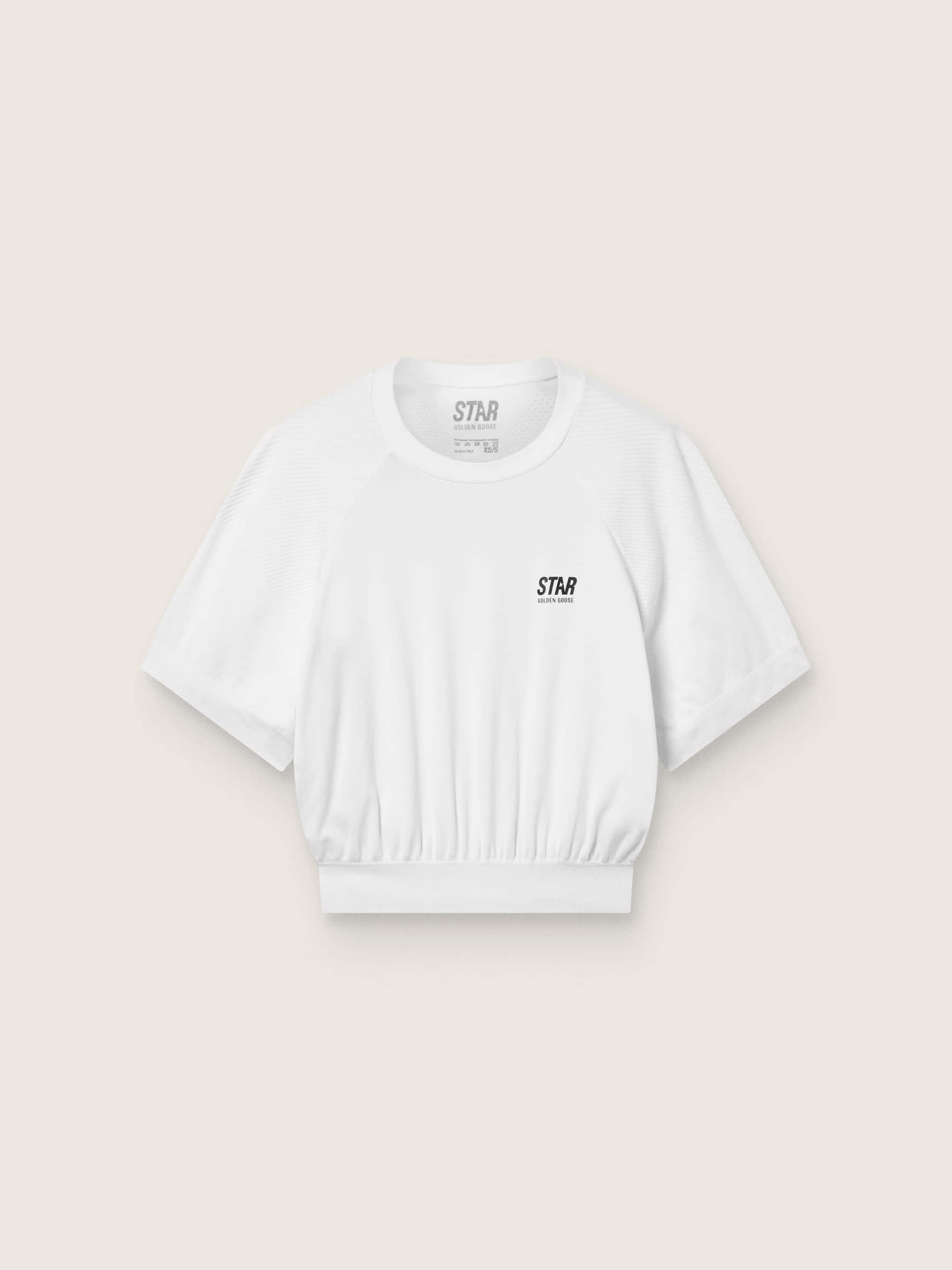 Golden Goose Women's white cropped sports T-shirt