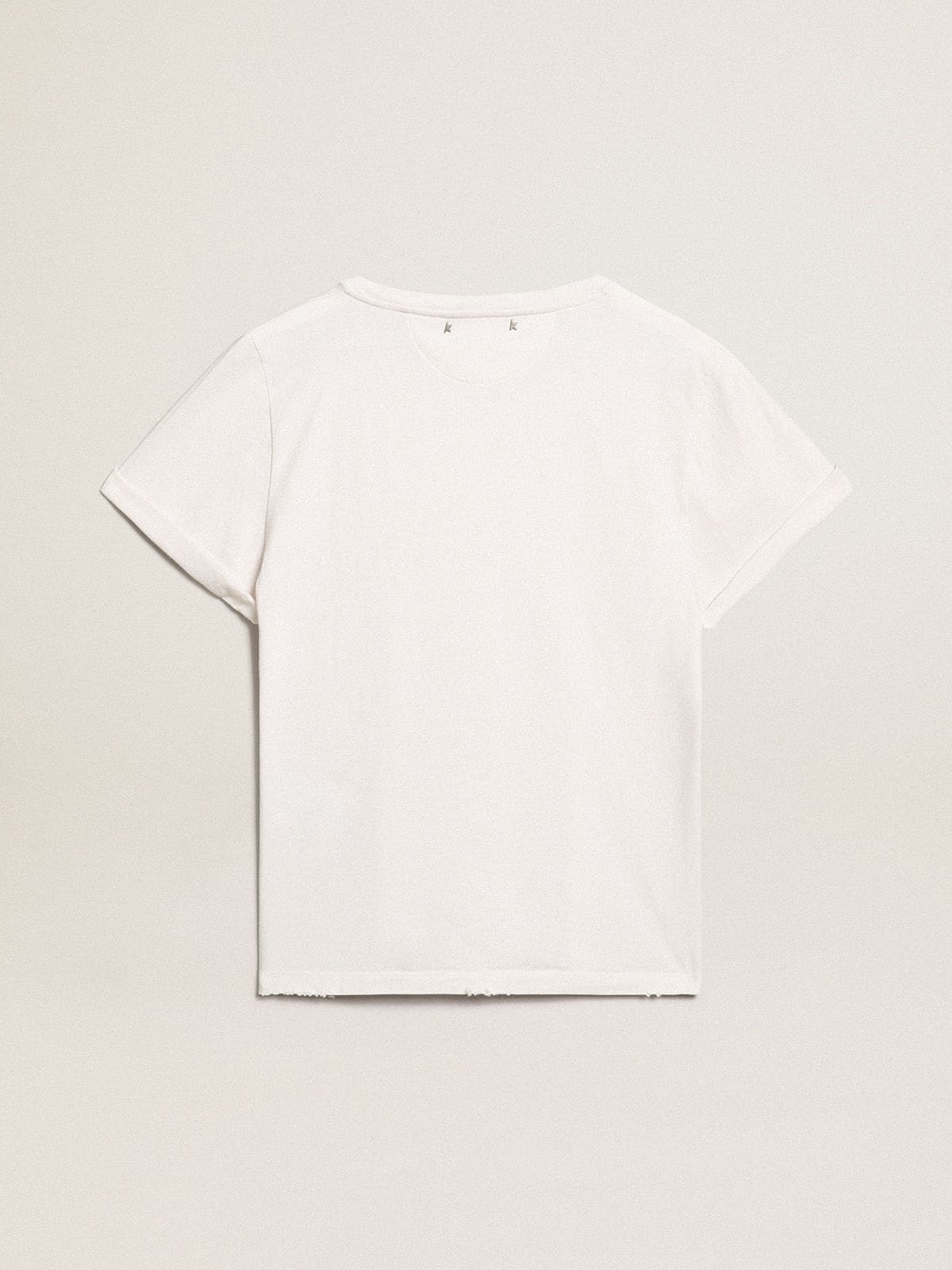 Golden Goose Distressed regular-fit women’s T-shirt in white