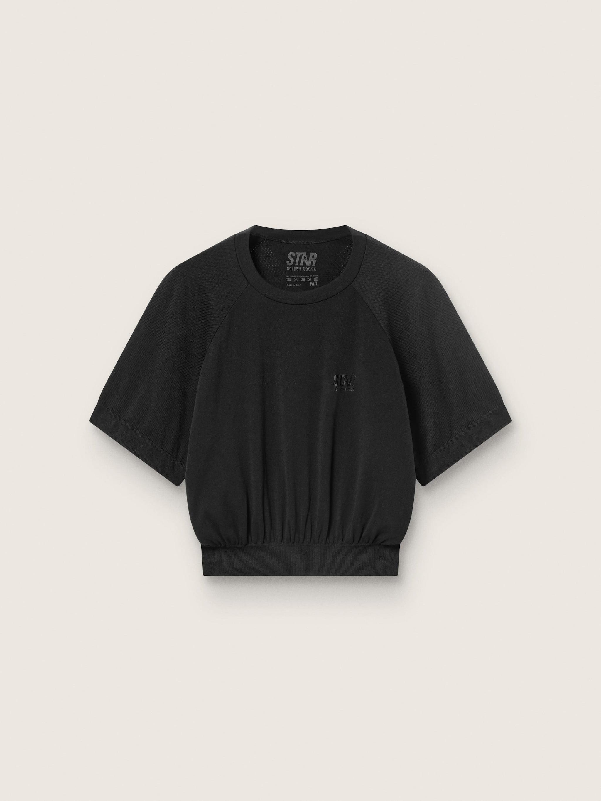 Golden Goose Women's black cropped sports T-shirt
