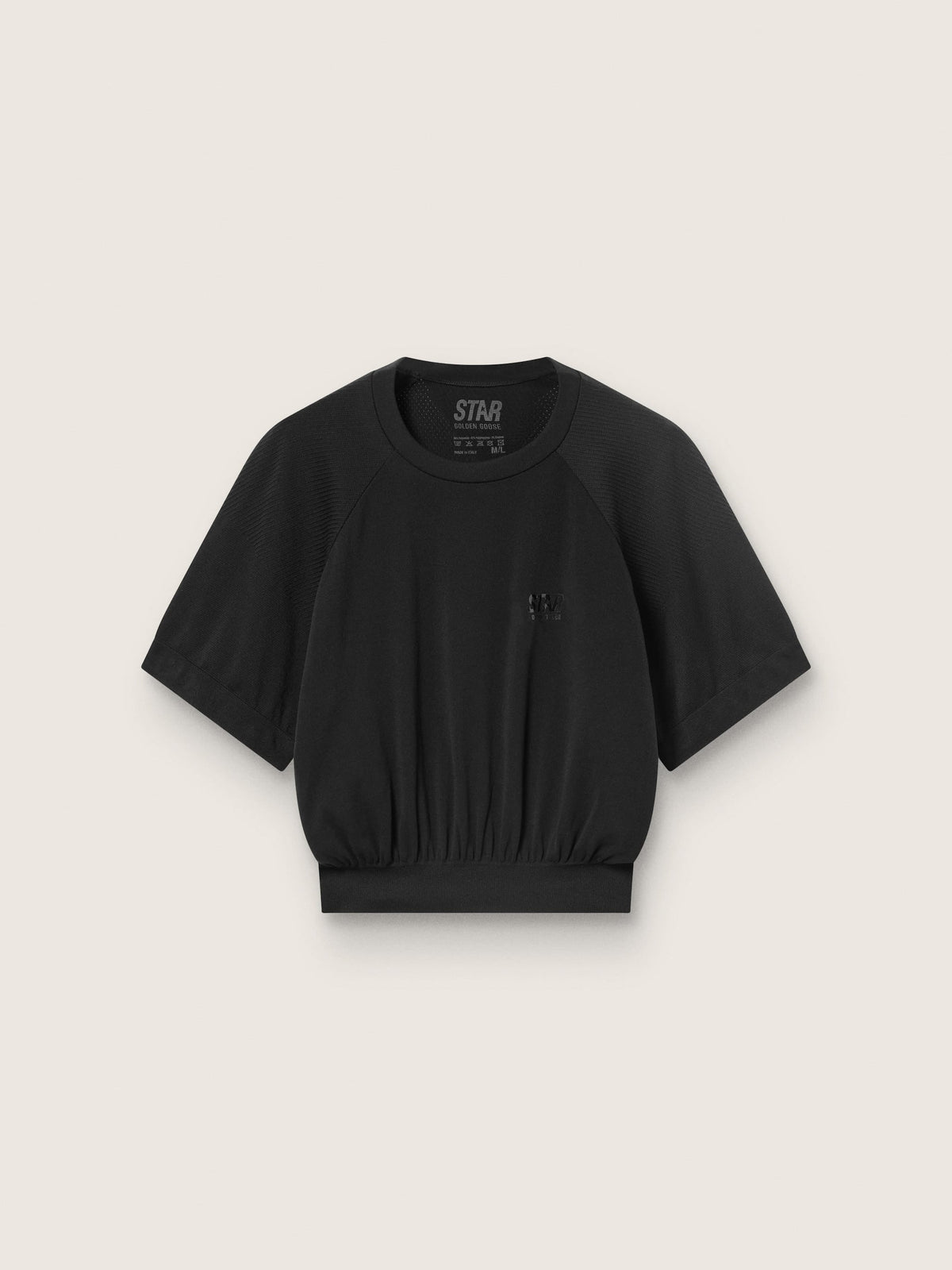 Golden Goose Women's black cropped sports T-shirt