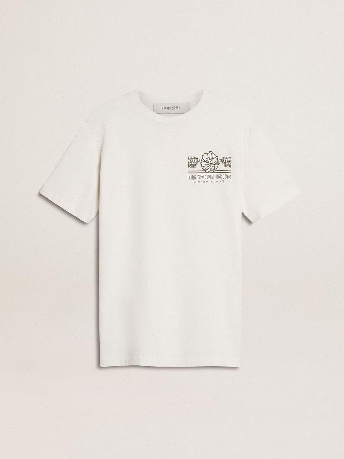 Golden Goose Women's white T-shirt with black print on the chest