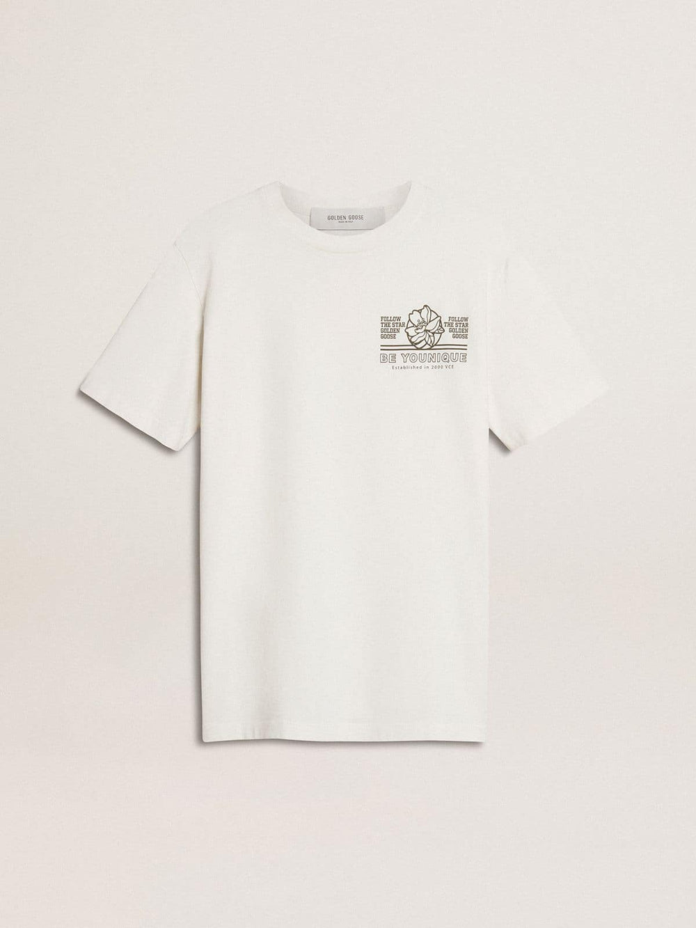 Golden Goose Women's white T-shirt with black print on the chest