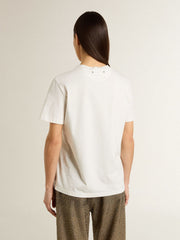Golden Goose Women's white T-shirt with black print on the chest