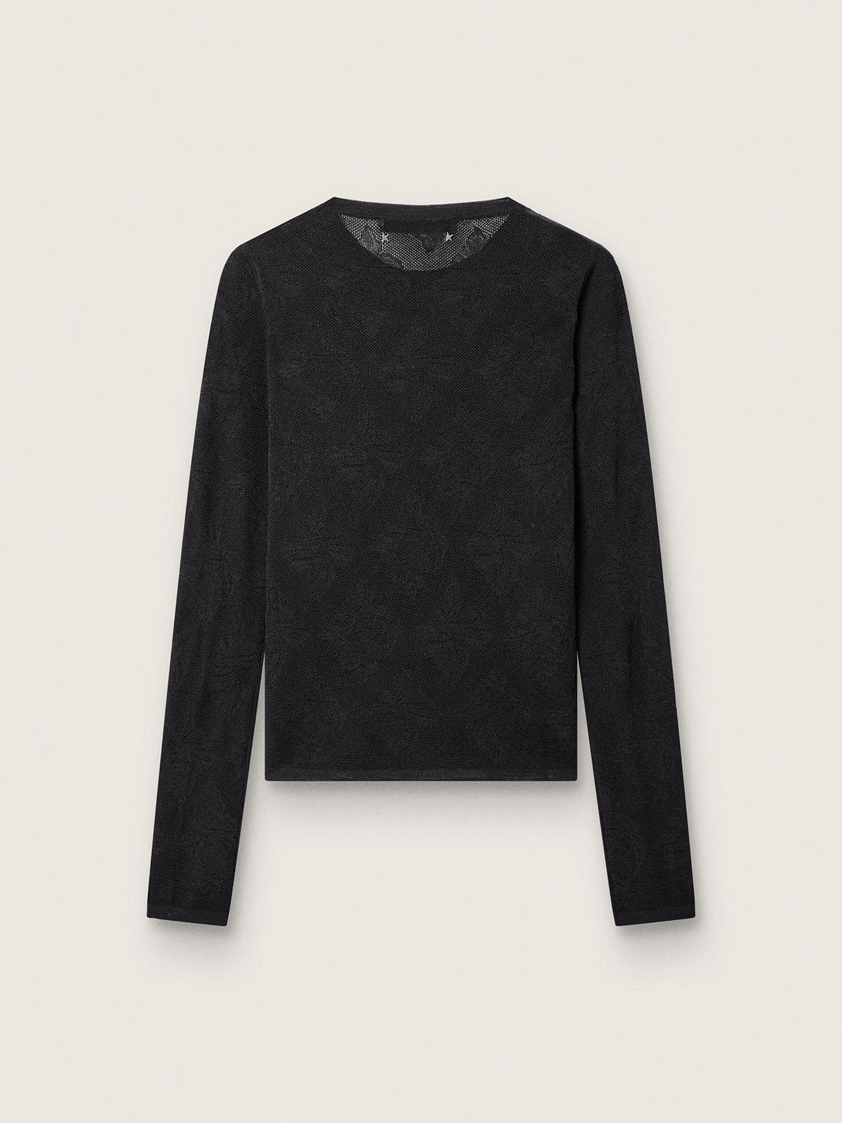 Golden Goose Women's crew-neck sweater with black floral jacquard pattern