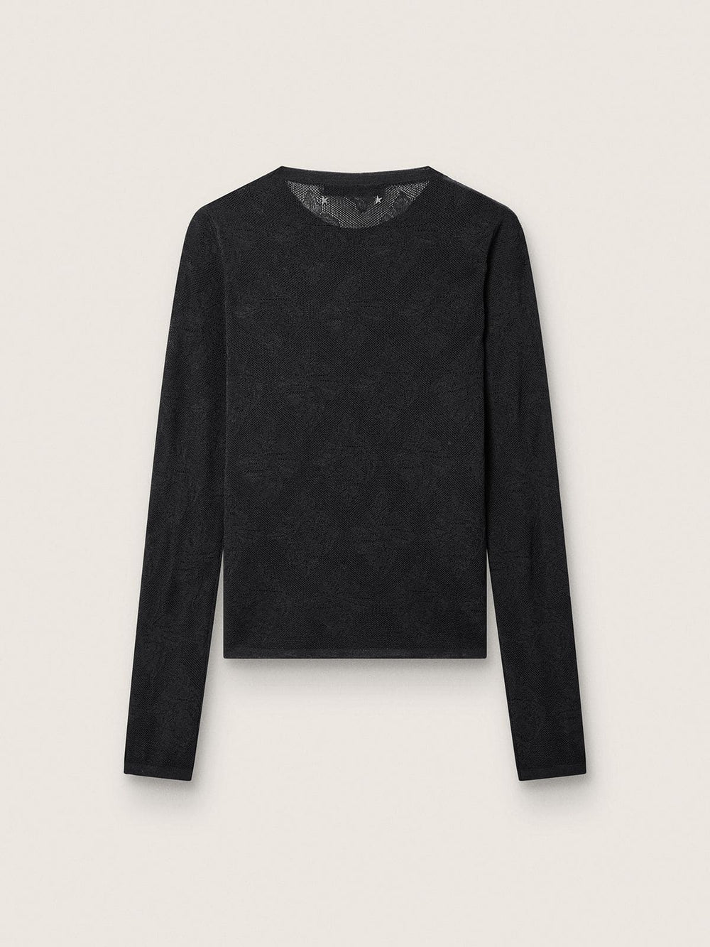 Golden Goose Women's crew-neck sweater with black floral jacquard pattern