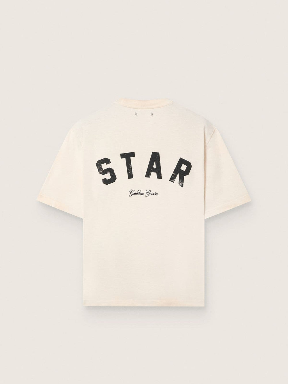 Golden Goose Star unisex cotton T-shirt in vintage white with black print on the back
