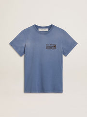 Golden Goose Women's faded light blue T-shirt with print on the chest