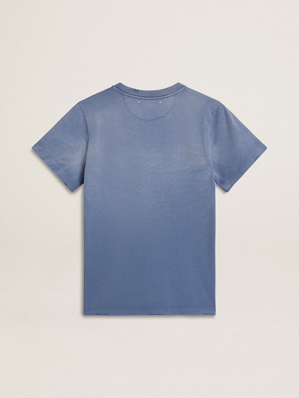 Golden Goose Women's faded light blue T-shirt with print on the chest