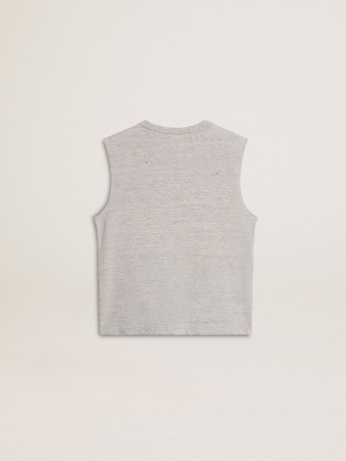Golden Goose Women's gray sleeveless T-shirt with yellow print