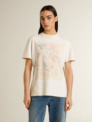 Golden Goose Women's white T-shirt with floral print