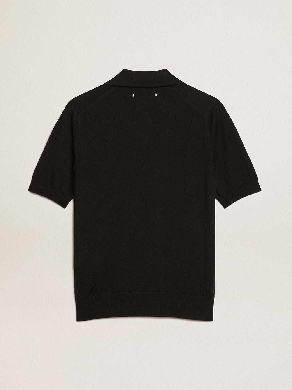 Golden Goose Women’s polo shirt in black merino wool