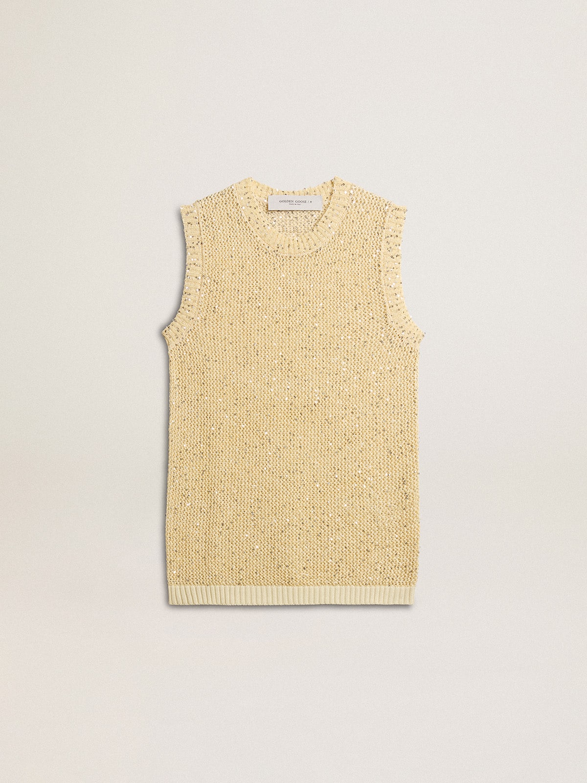 Golden Goose Mesh knit top with sequins and contrasting details