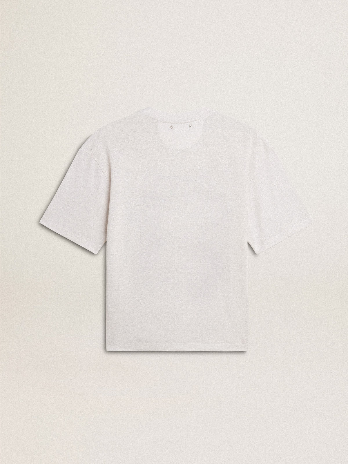 Golden Goose Women's lightweight white linen T-shirt with print