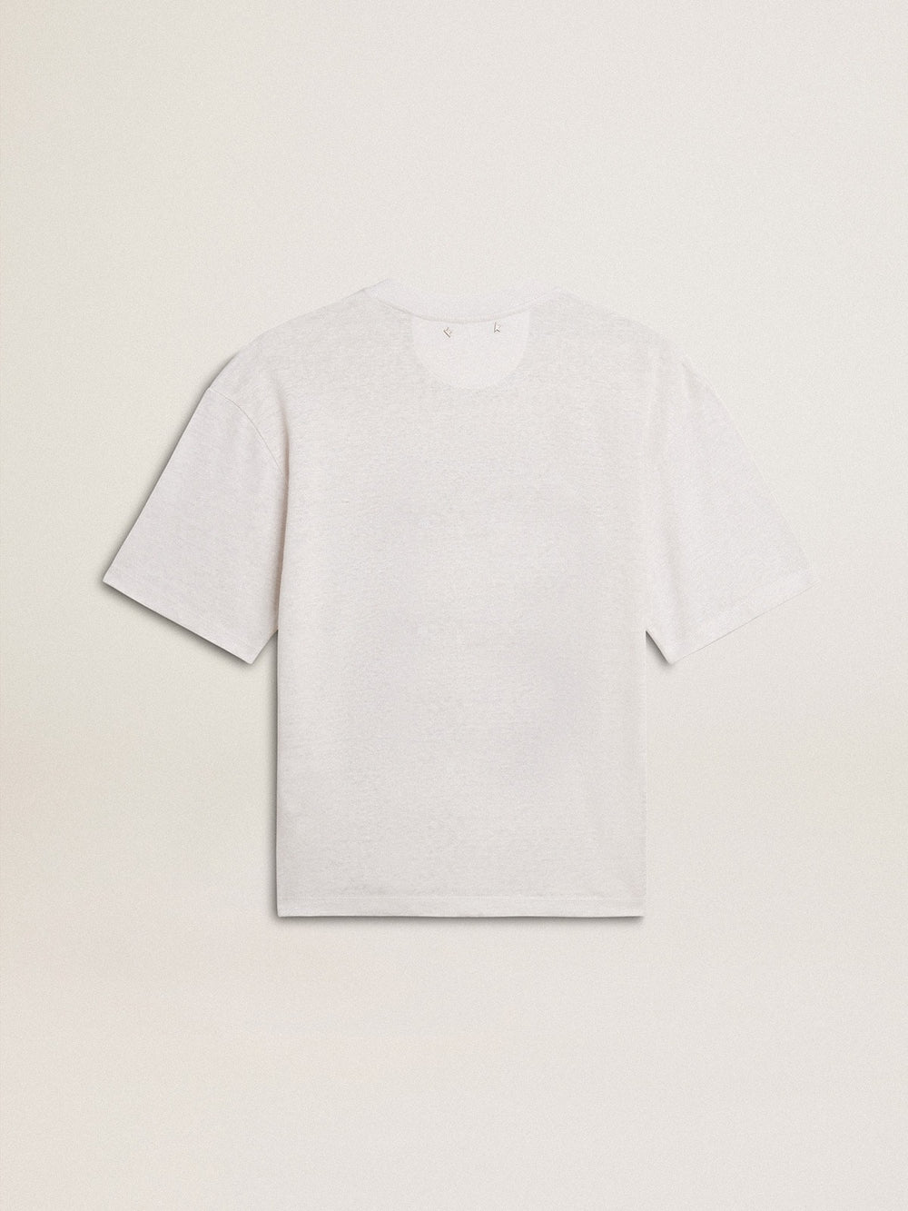 Golden Goose Women's lightweight white linen T-shirt with print