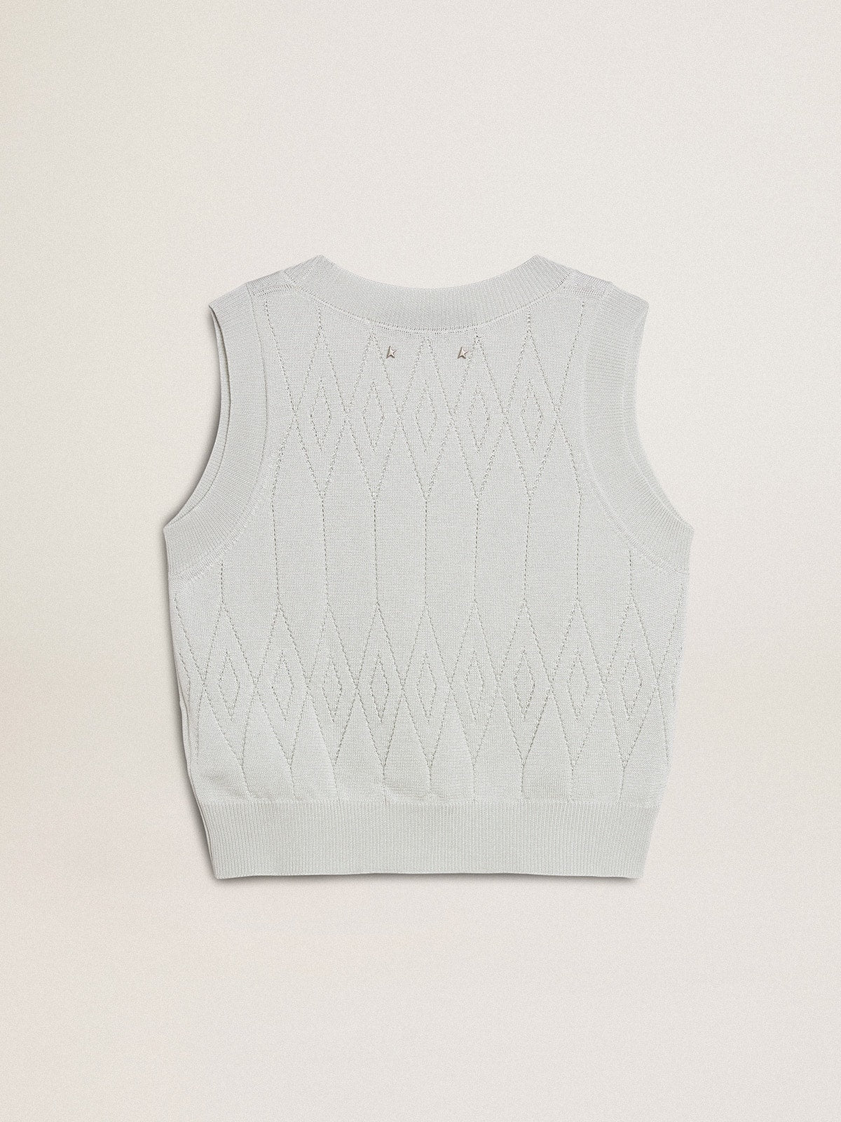 Golden Goose Women's sleeveless tank top in baby blue knit