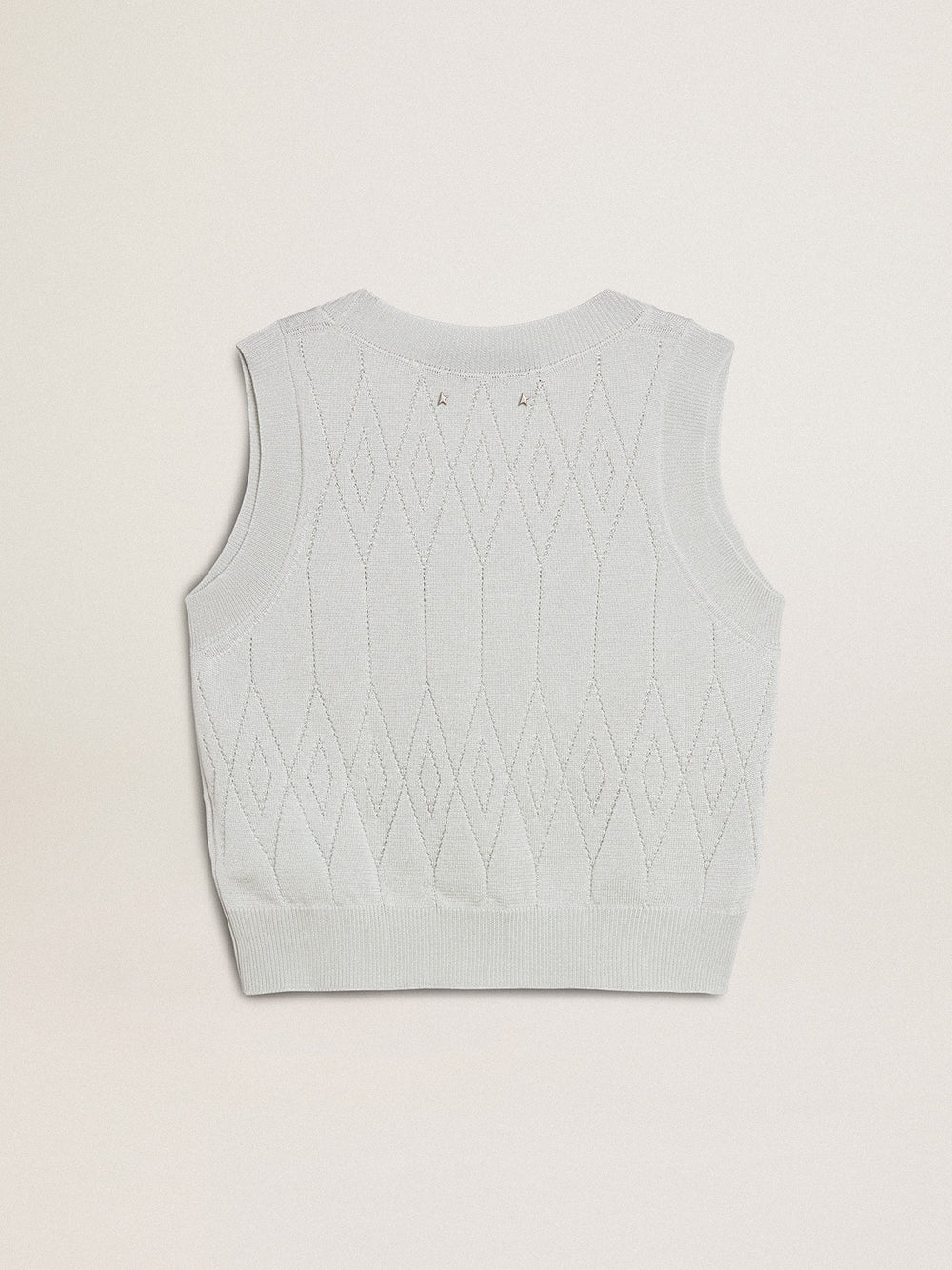 Golden Goose Women's sleeveless tank top in baby blue knit