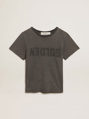 Golden Goose Distressed slim-fit T-shirt in anthracite gray