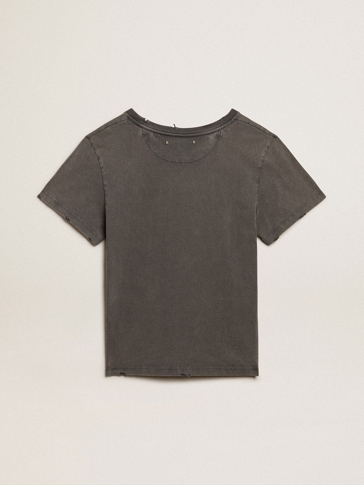 Golden Goose Distressed slim-fit T-shirt in anthracite gray