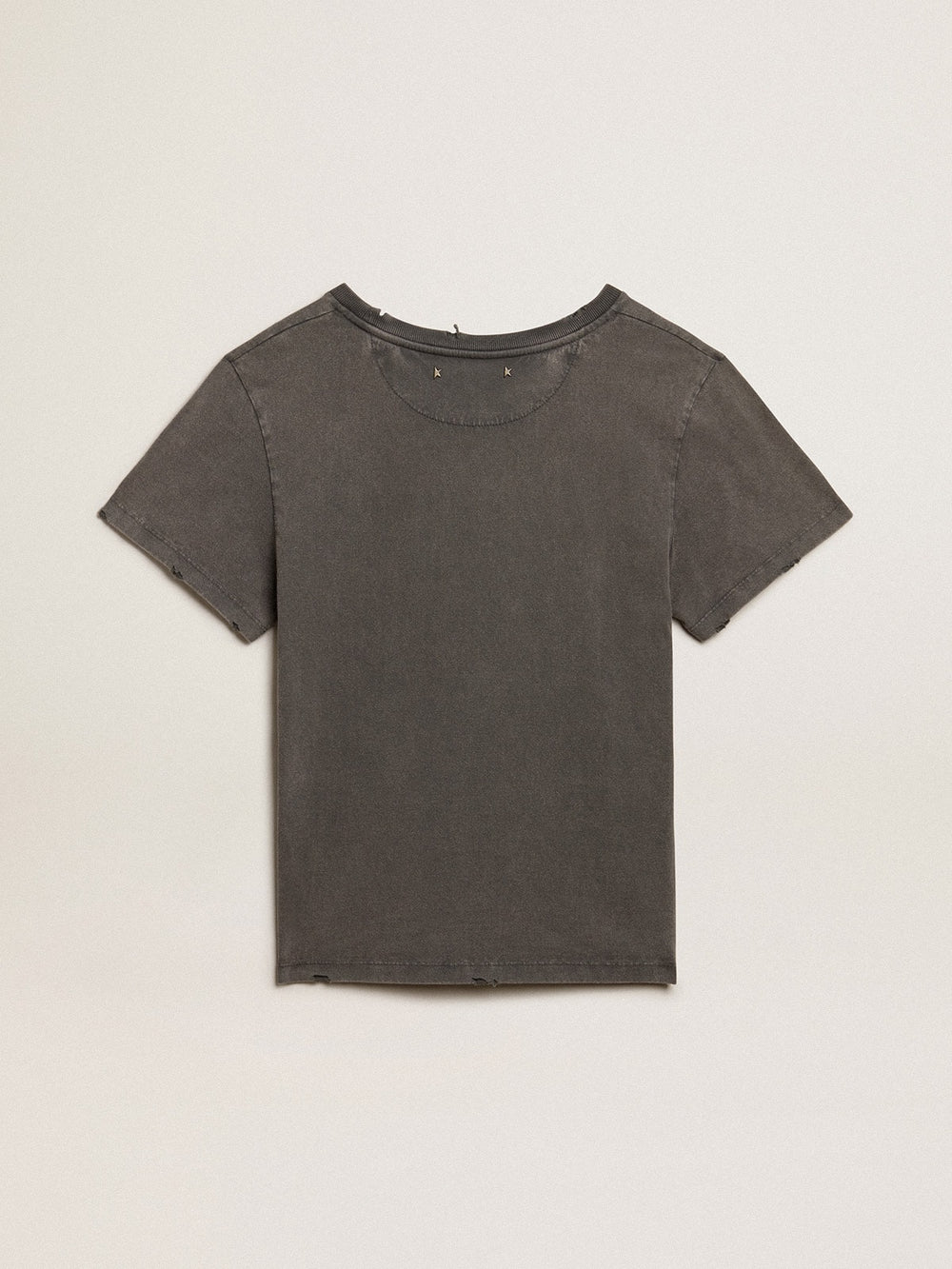Golden Goose Distressed slim-fit T-shirt in anthracite gray