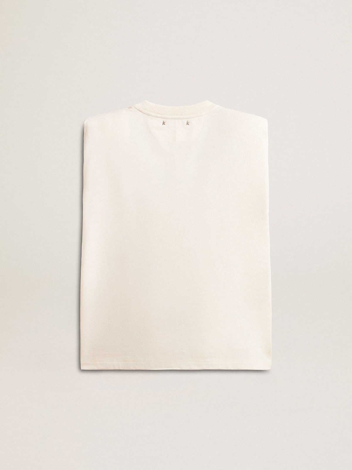 Golden Goose Aged white sleeveless T-shirt embellished with crystals
