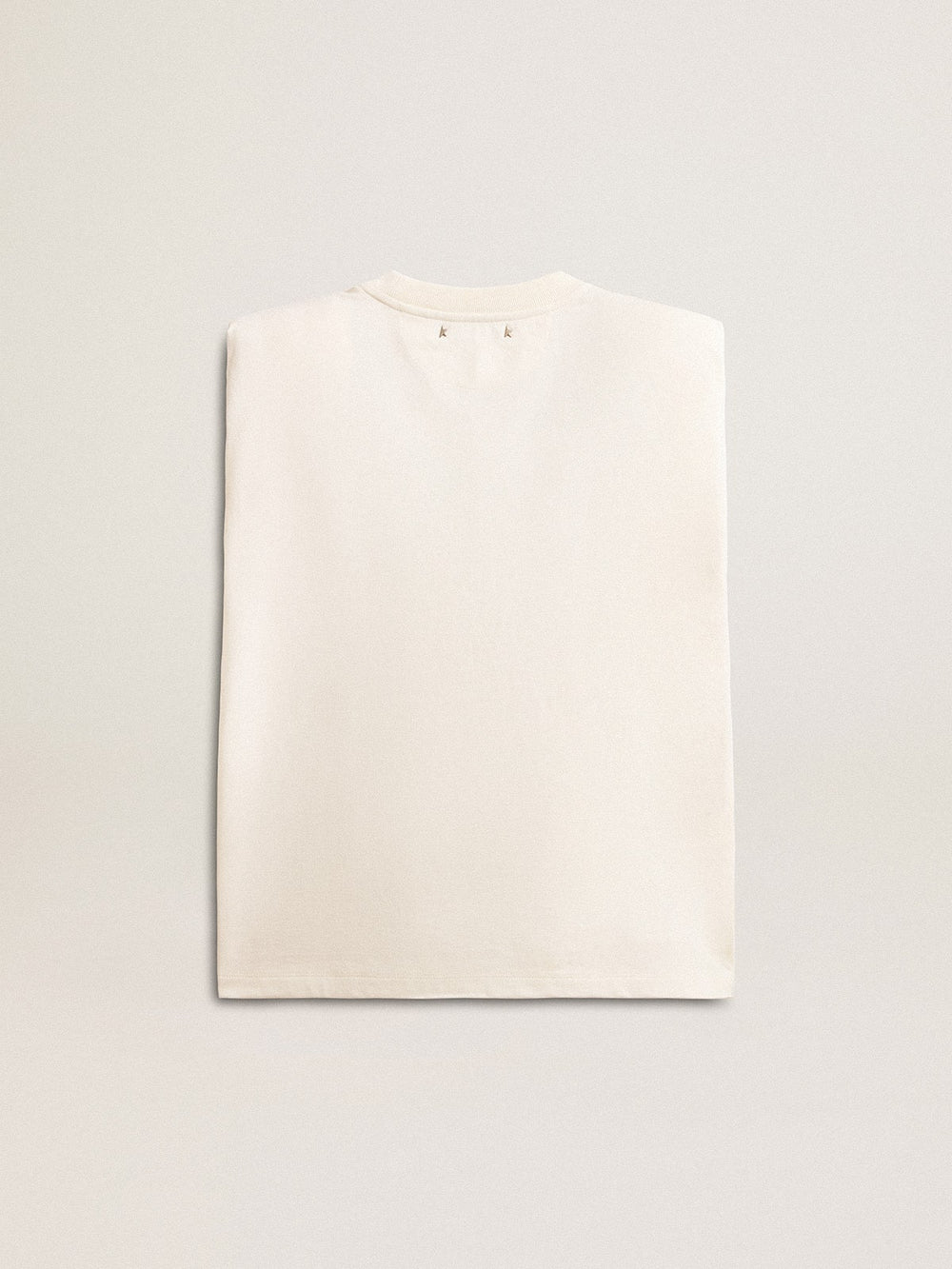 Golden Goose Aged white sleeveless T-shirt embellished with crystals