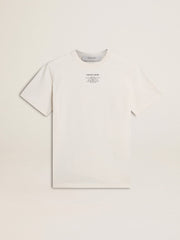 Golden Goose Women's worn-white cotton T-shirt with black lettering