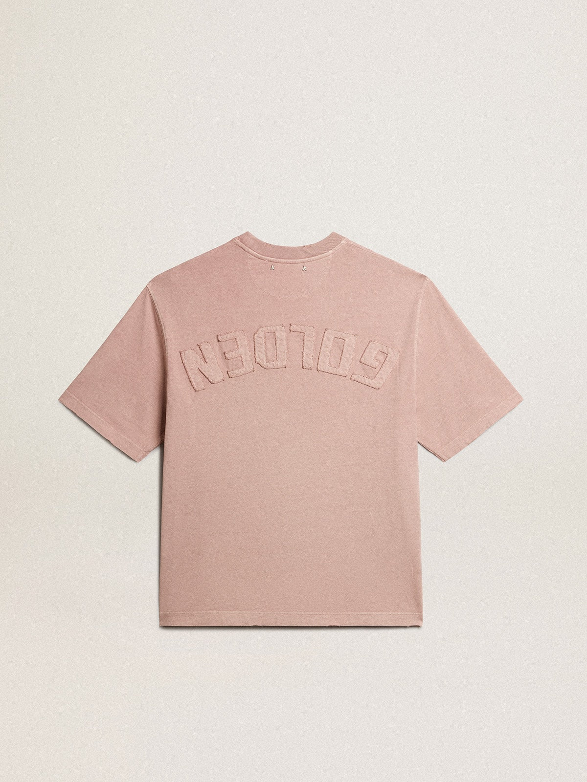 Golden Goose Powder-pink T-shirt with reverse logo on the back - Jersey Capsule