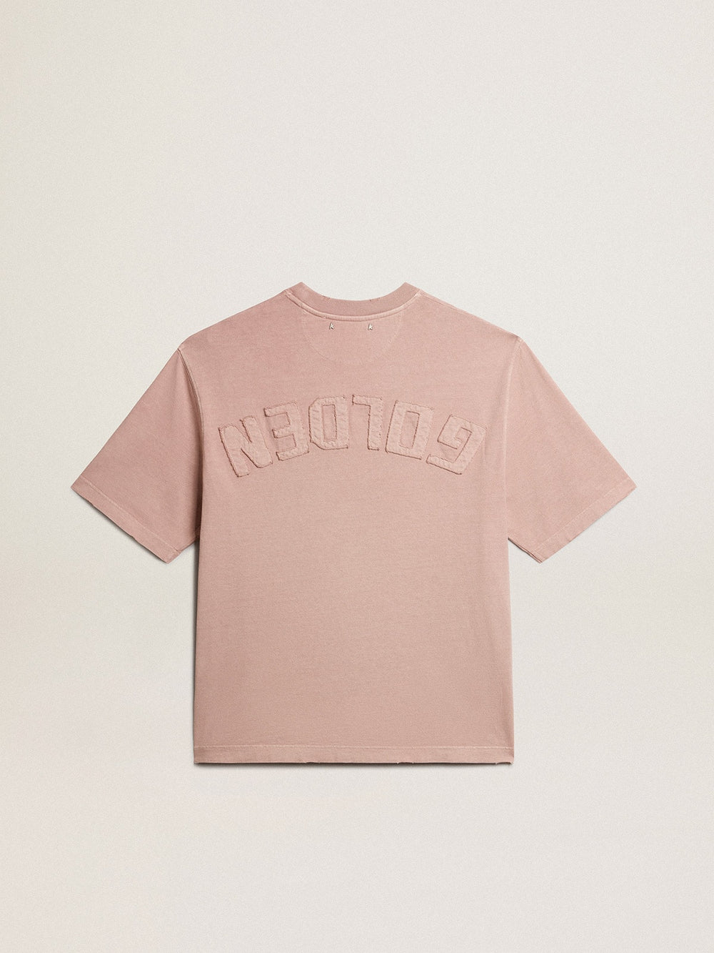 Golden Goose Powder-pink T-shirt with reverse logo on the back - Jersey Capsule
