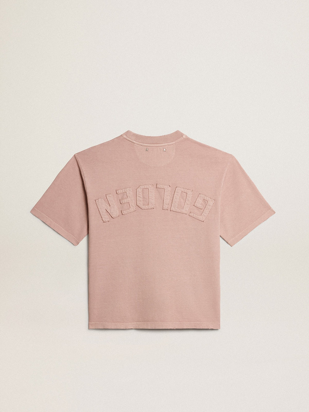 Golden Goose Powder-pink T-shirt with reverse logo on the back - Jersey Capsule