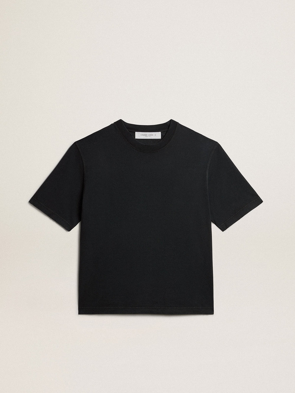 Golden Goose T-shirt in washed black with reverse logo on the back - Jersey Capsule
