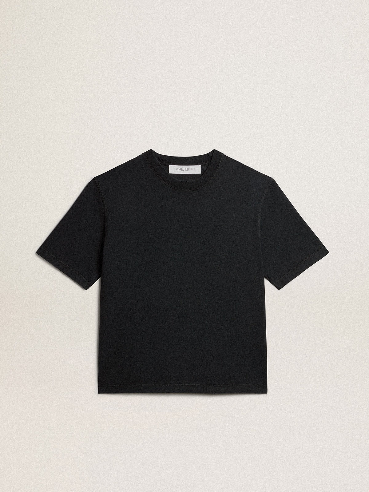 Golden Goose T-shirt in washed black with reverse logo on the back - Jersey Capsule