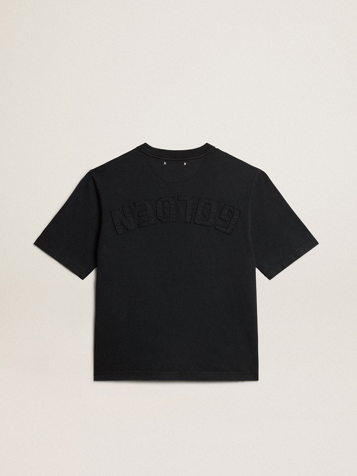 Golden Goose T-shirt in washed black with reverse logo on the back - Jersey Capsule
