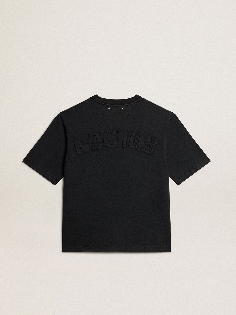 Golden Goose T-shirt in washed black with reverse logo on the back - Jersey Capsule