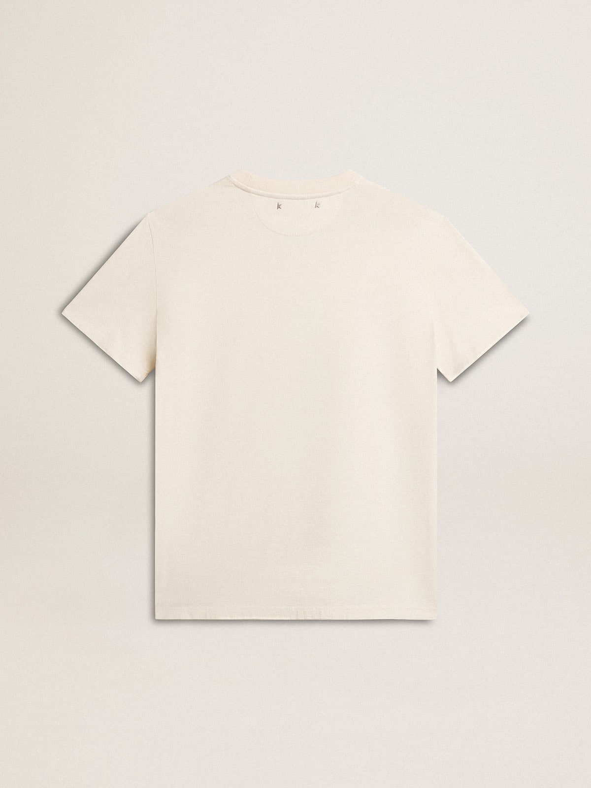 Golden Goose Women’s T-shirt in aged white with logo on the chest