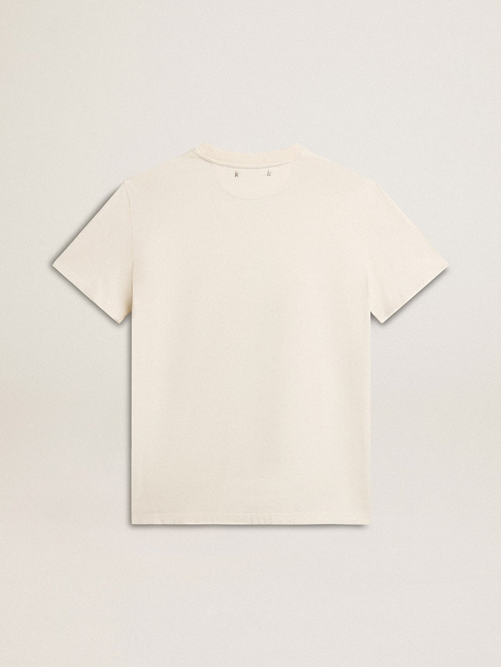 Golden Goose Women’s T-shirt in aged white with logo on the chest
