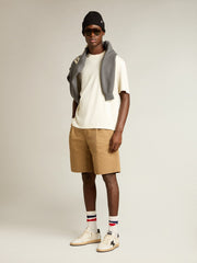 Golden Goose T-shirt in aged white with reverse logo on the back - Jersey Capsule