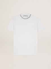 Golden Goose Women's white T-shirt with cabochon crystals