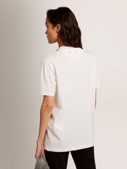 Golden Goose Women's white T-shirt with cabochon crystals