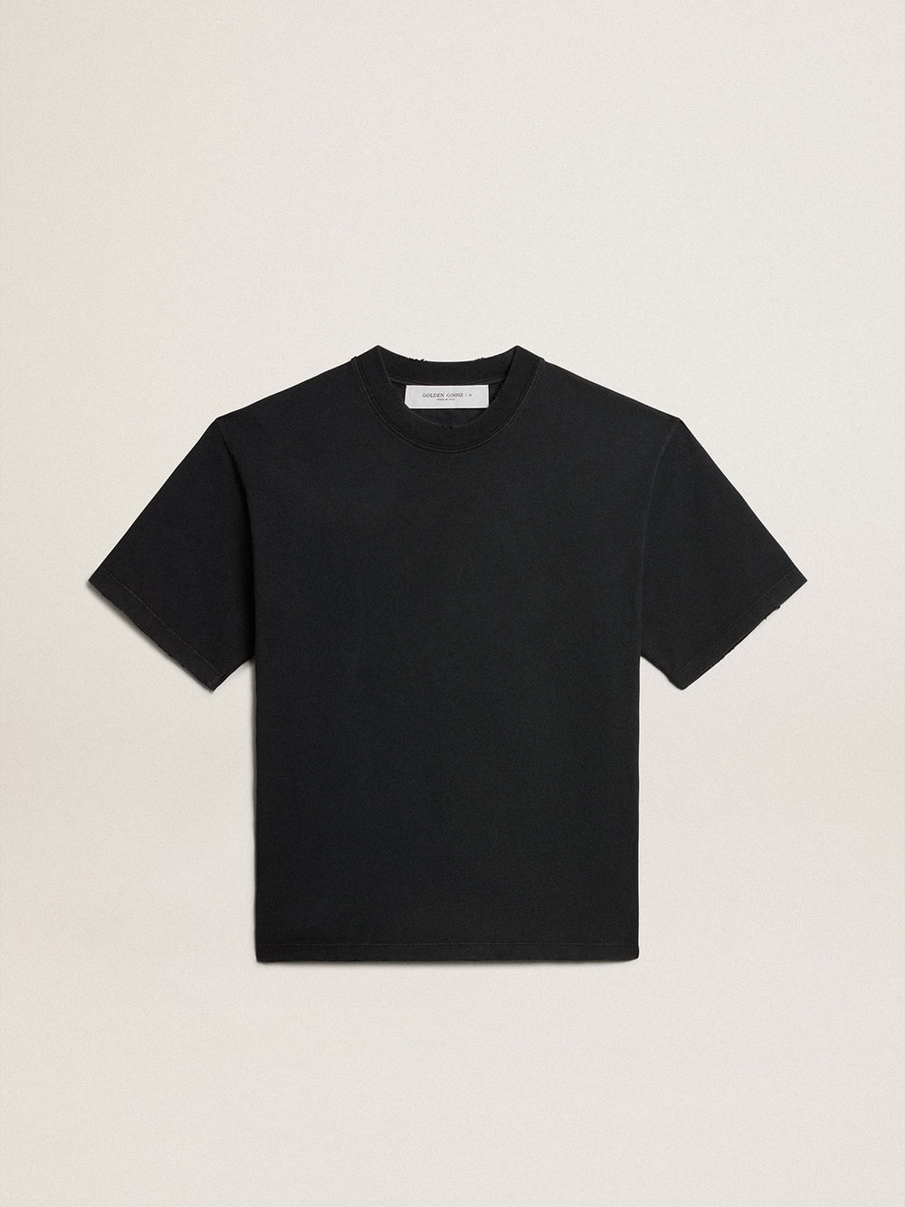 Golden Goose T-shirt in washed black with reverse logo on the back - Jersey Capsule