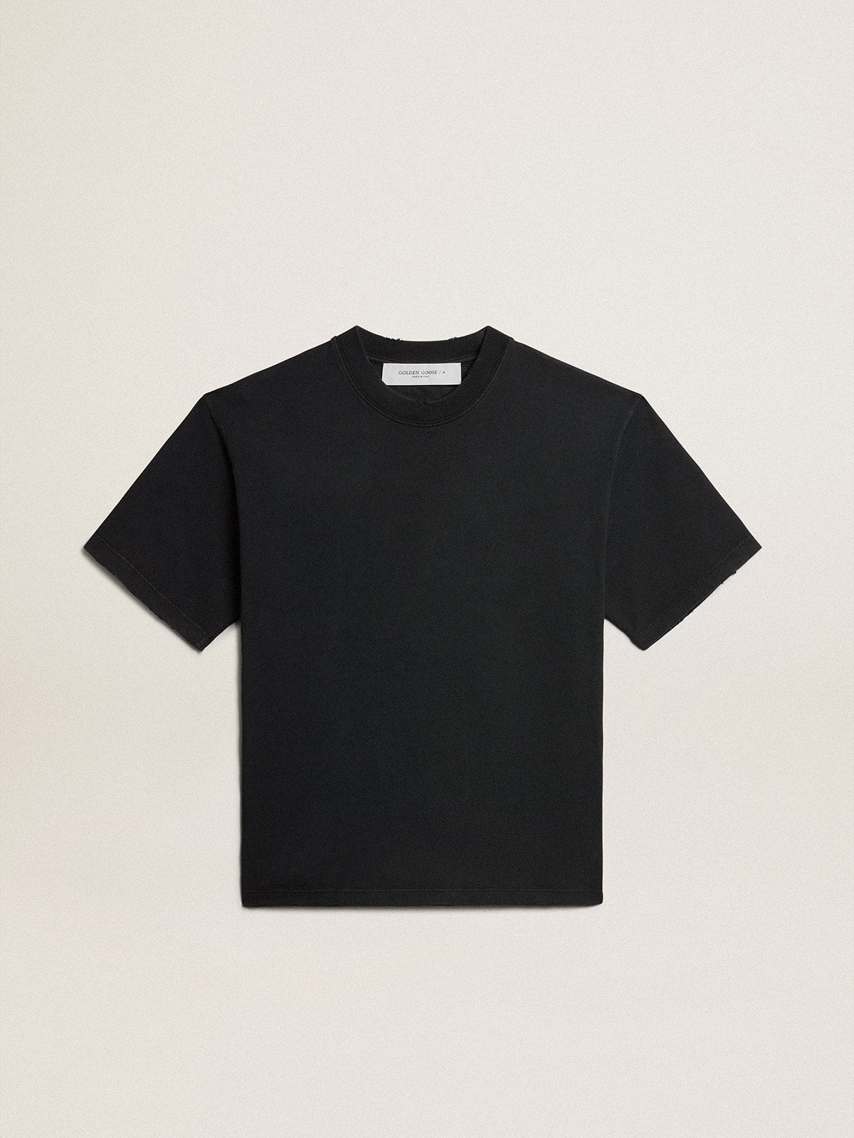 Golden Goose T-shirt in washed black with reverse logo on the back - Jersey Capsule