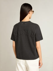 Golden Goose T-shirt in washed black with reverse logo on the back - Jersey Capsule