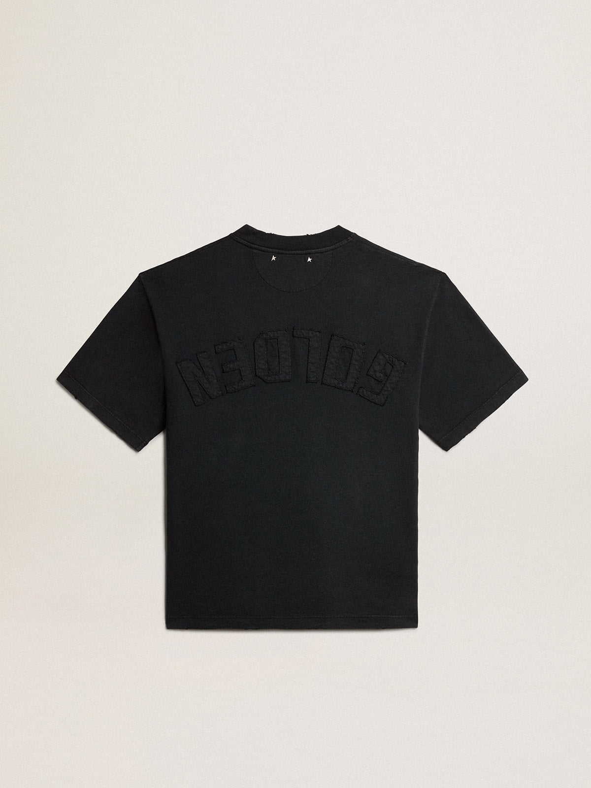 Golden Goose T-shirt in washed black with reverse logo on the back - Jersey Capsule