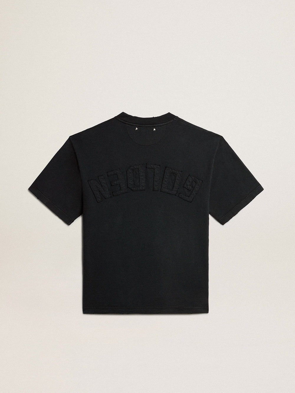 Golden Goose T-shirt in washed black with reverse logo on the back - Jersey Capsule