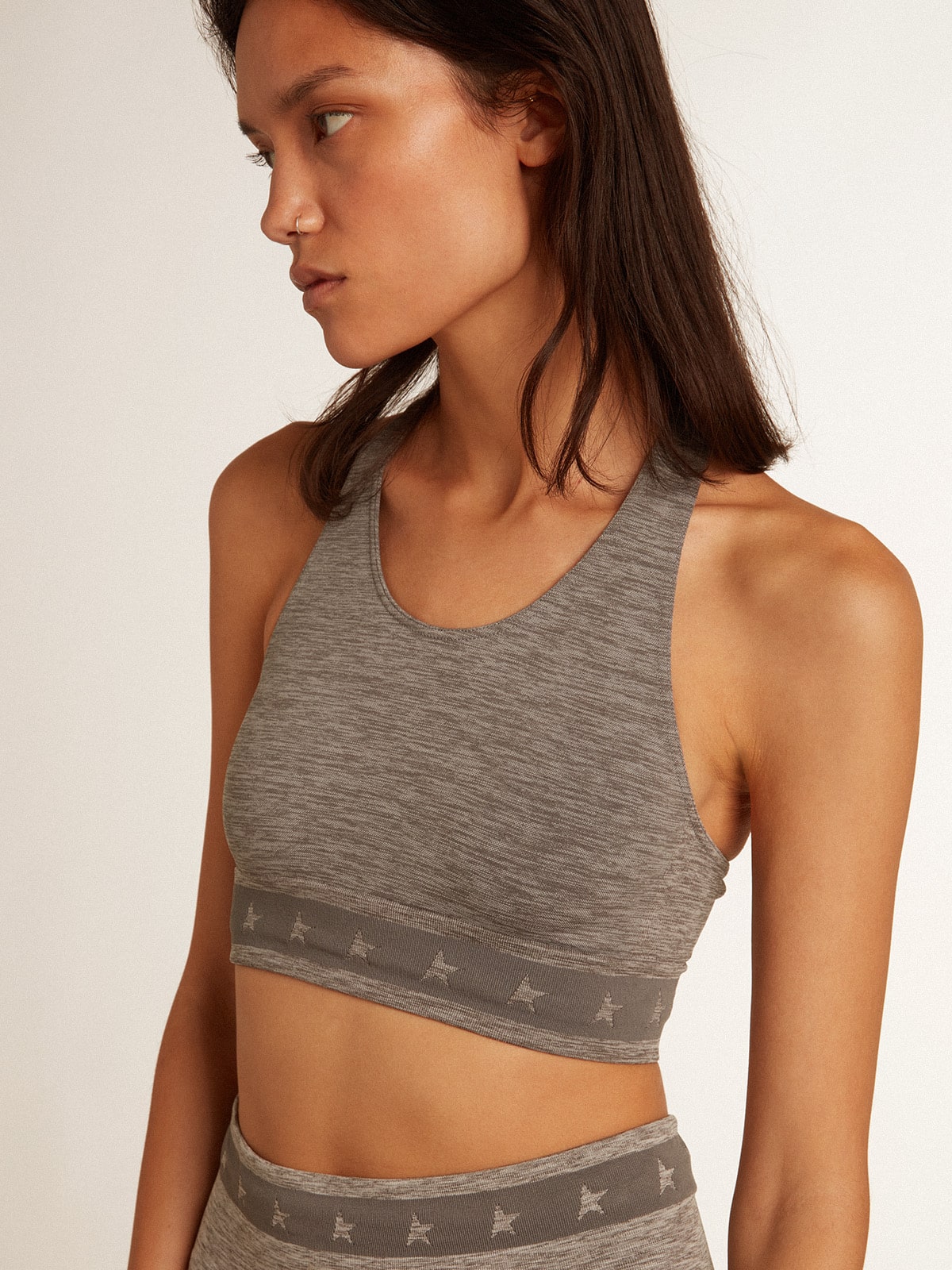 Golden Goose Gray melange athletic top