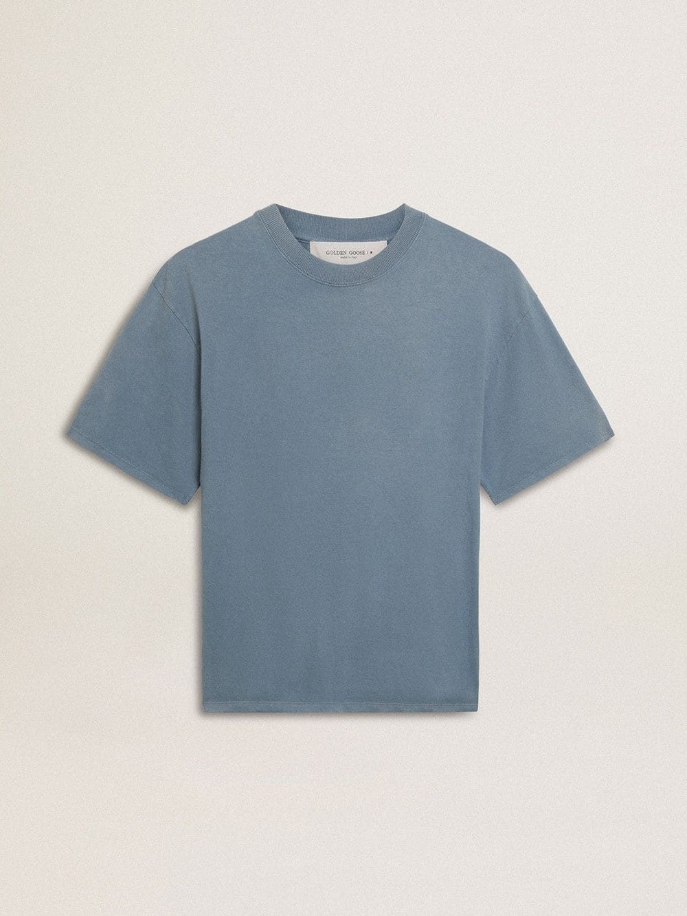 Golden Goose Baby blue T-shirt with reverse logo on the back - Jersey Capsule