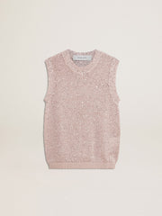 Golden Goose Mesh knit top with sequins and contrasting details