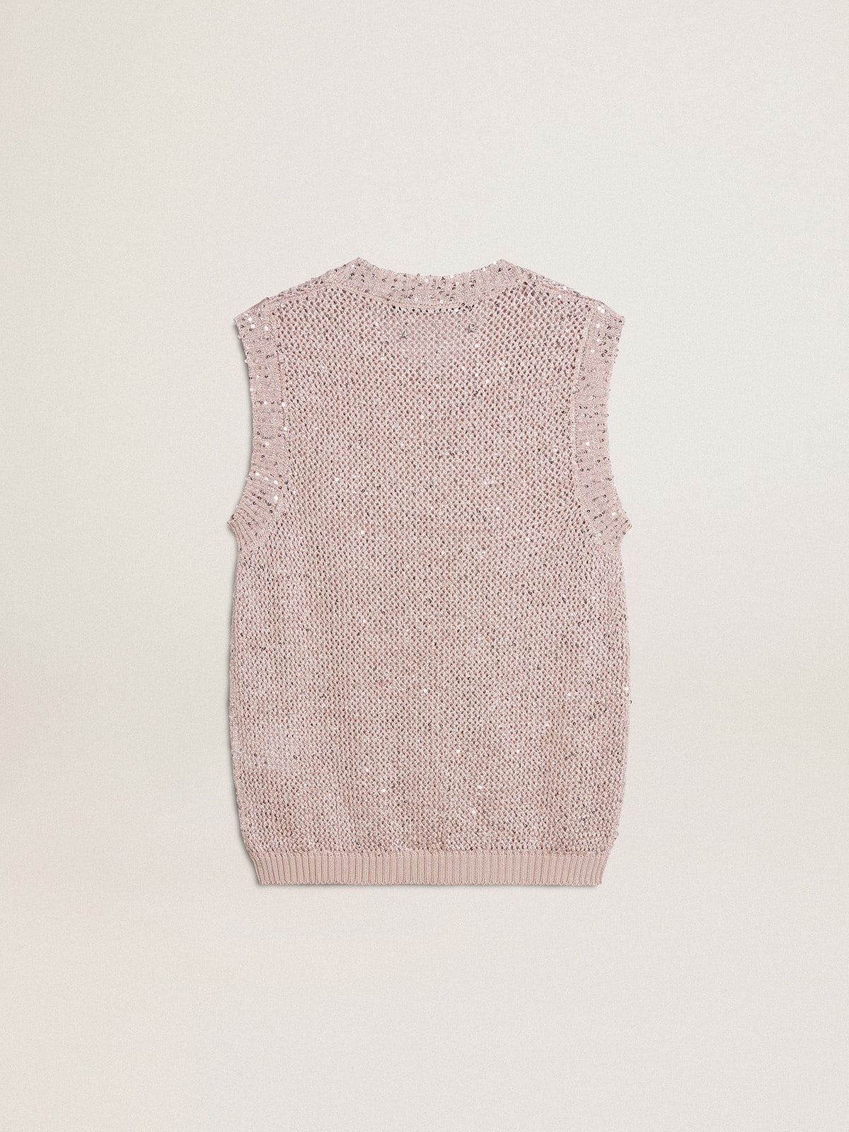 Golden Goose Mesh knit top with sequins and contrasting details