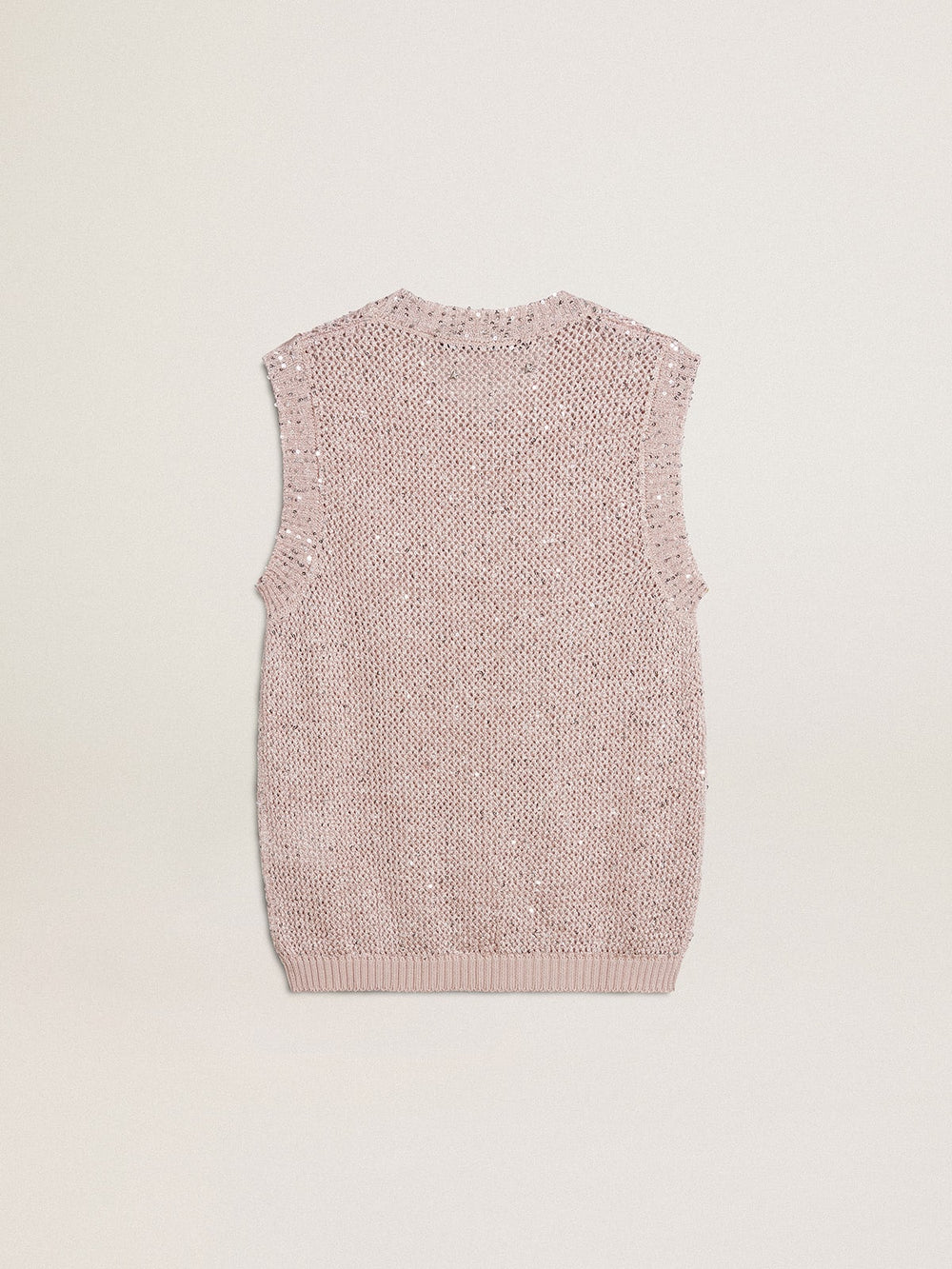 Golden Goose Mesh knit top with sequins and contrasting details