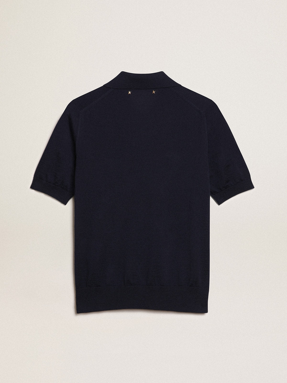 Golden Goose Women’s polo shirt in navy-blue merino wool